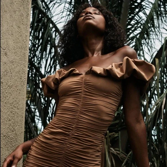 Maygel Coronel Yura mini dress in bronze brown One Size NEW! New with tags!